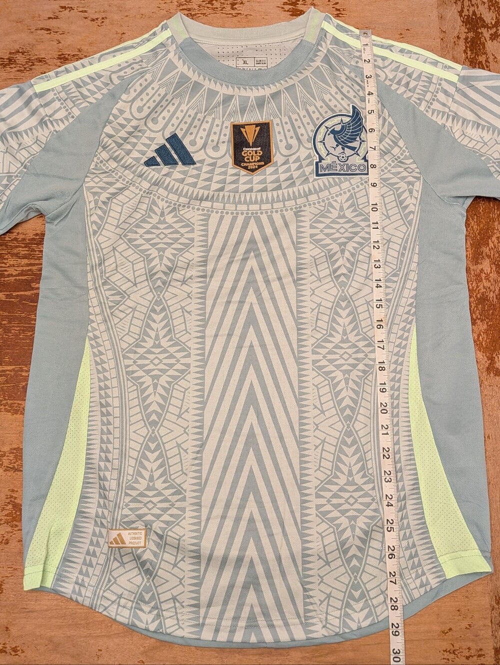 Adidas Mexico Green Patterned Soccer Jersey XL Slim Fit - Picture 16 of 16